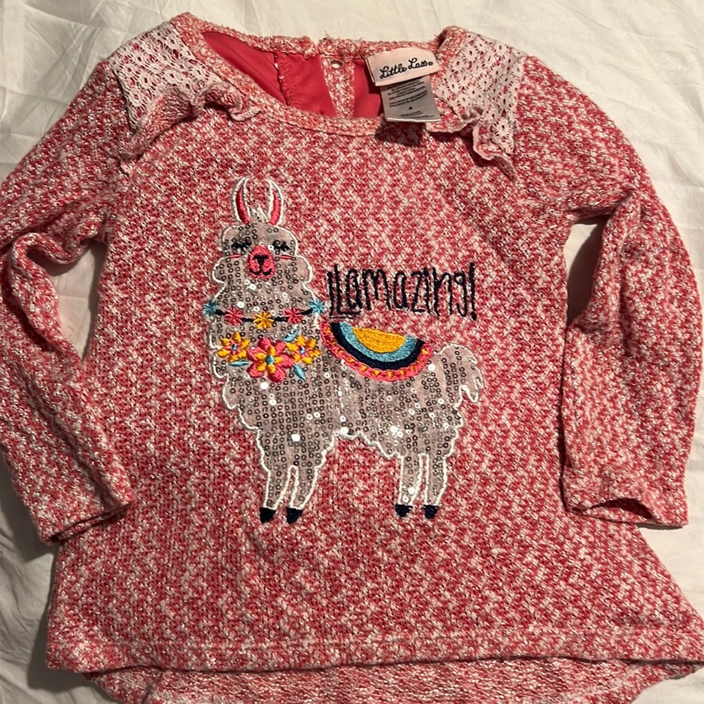 Llama 🦙 sequin sweater size 4T